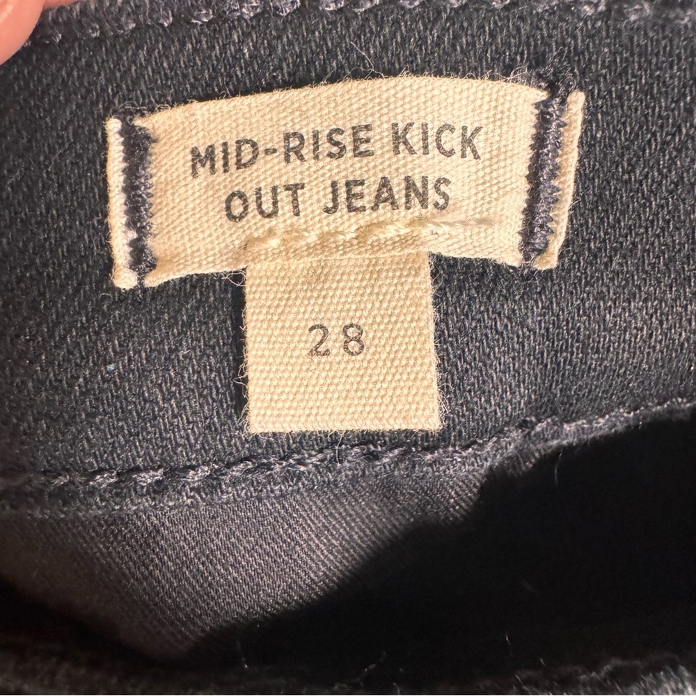 Madewell Mid-Rise Kick Out Crop Jeans in "Black Rinse Wash" Size 28 - Picture 14 of 16